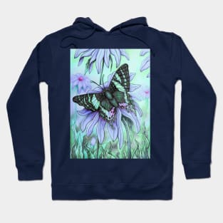 Urania Ripheus Butterfly Blue tone Hoodie